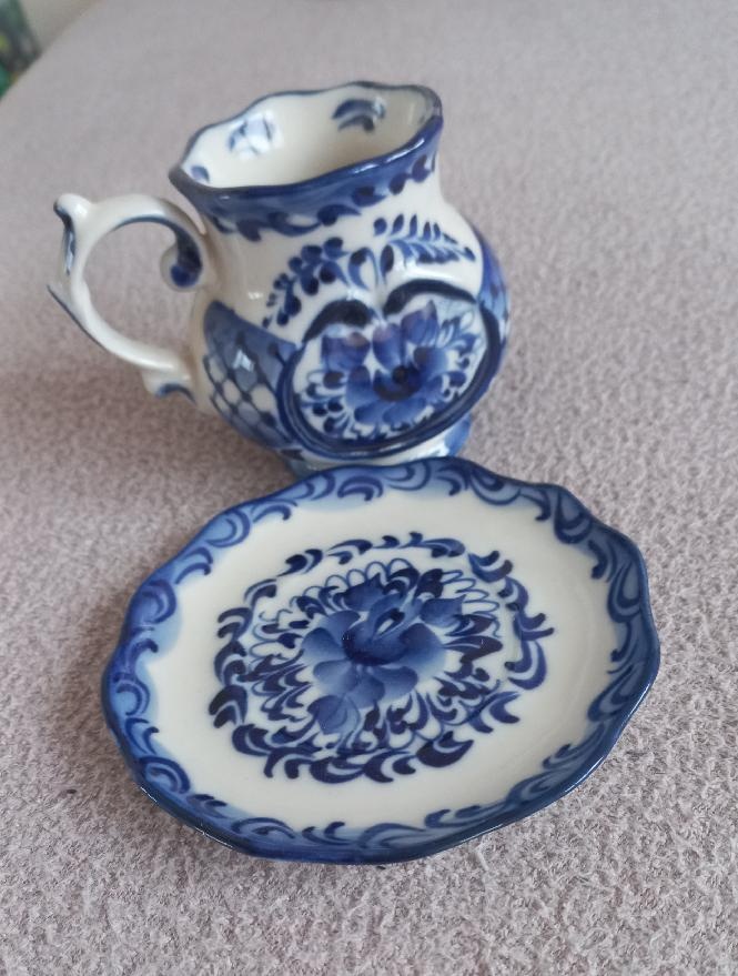 Keramický modrý šálek - 2