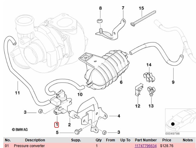 měnič podtlaku pro regulaci turba PIERBURG 7.22796.01.0 - 2