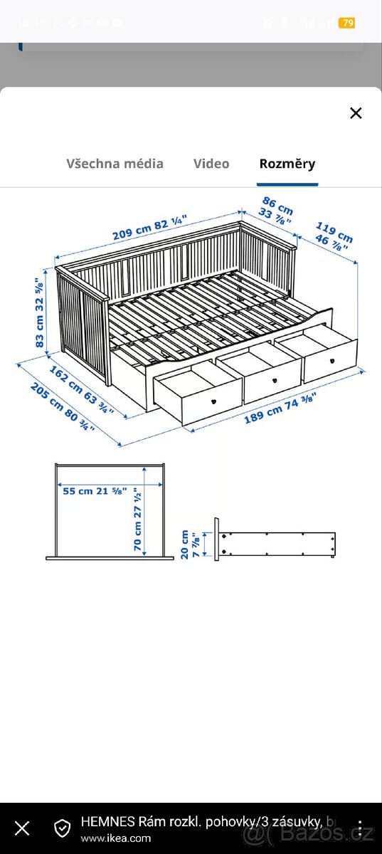Rozkládací postel / pohovka - 2
