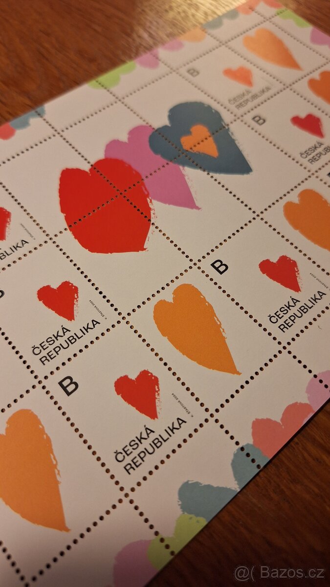 Známky - tiskový list Valentýn - 2