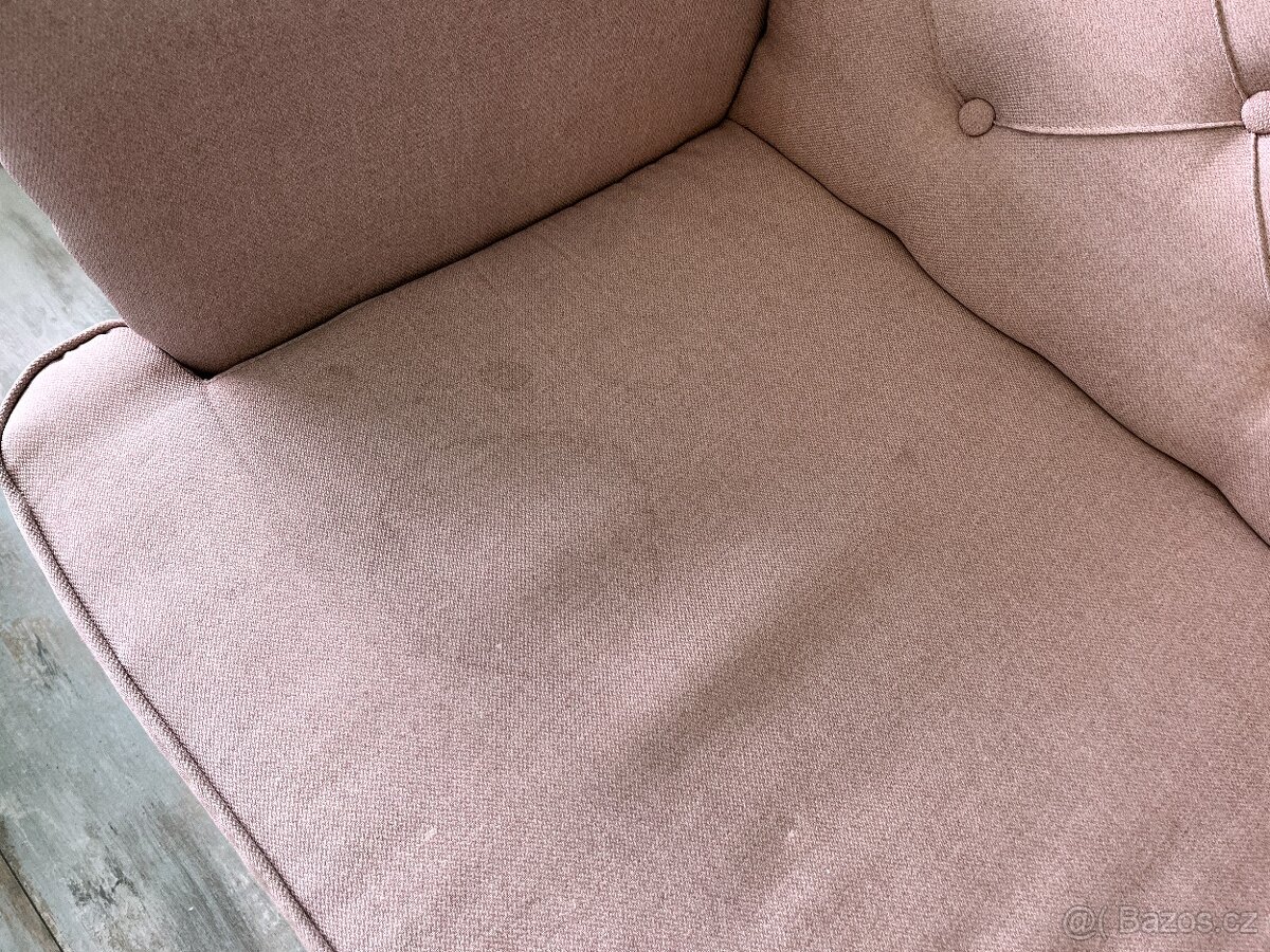 pohovka/dvojkřeslo ušák růžové - ne IKEA - 2