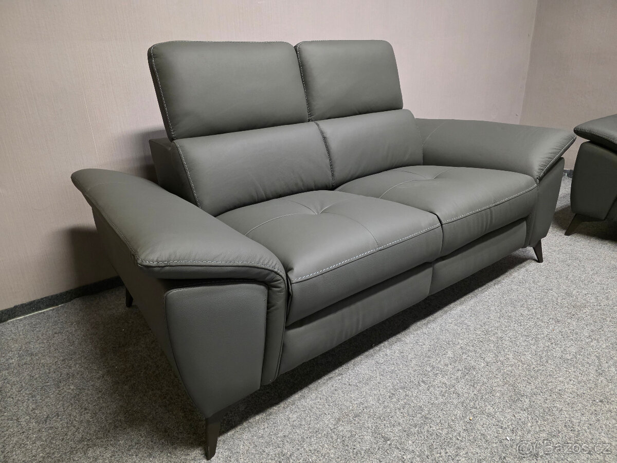 Nová kožená elektricky polohovací sedačka DANAE - 2