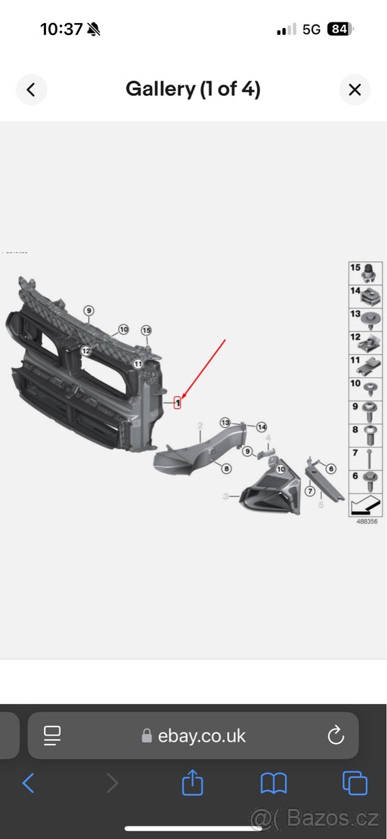 BMW X2 vzduchový kanál předního nárazaníku (originál nový) - 2