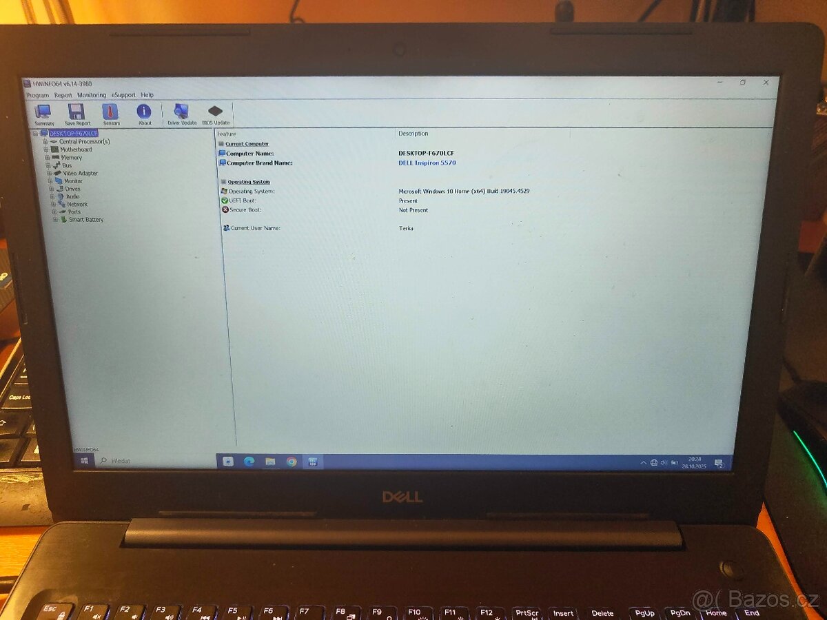 15.6" Dell 5570 i7, 8GB RAM, 128GB SSD + 1 TB HDD - 2