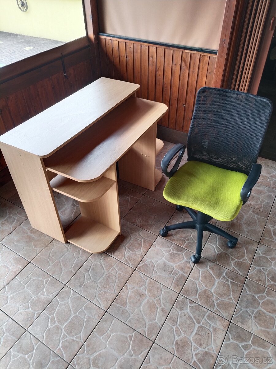 Psací stůl PC stůl s kolečkovým křeslem - 2
