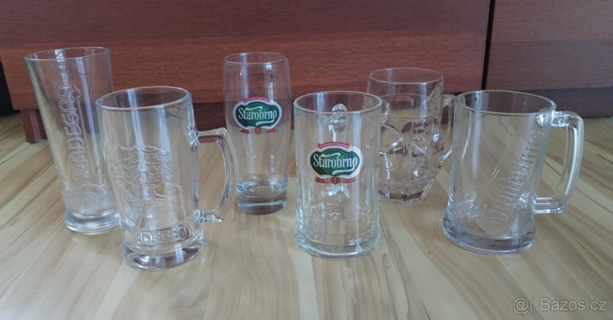 4x krygl a 2x pivní sklenice Starobrno, Radegast - 2