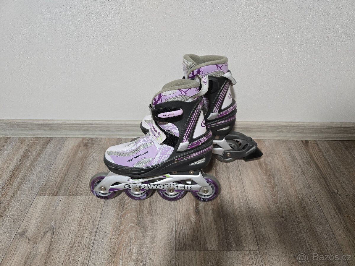 Kolečkové brusle WORKER Perleta 4236 vel. 35-38 - 2