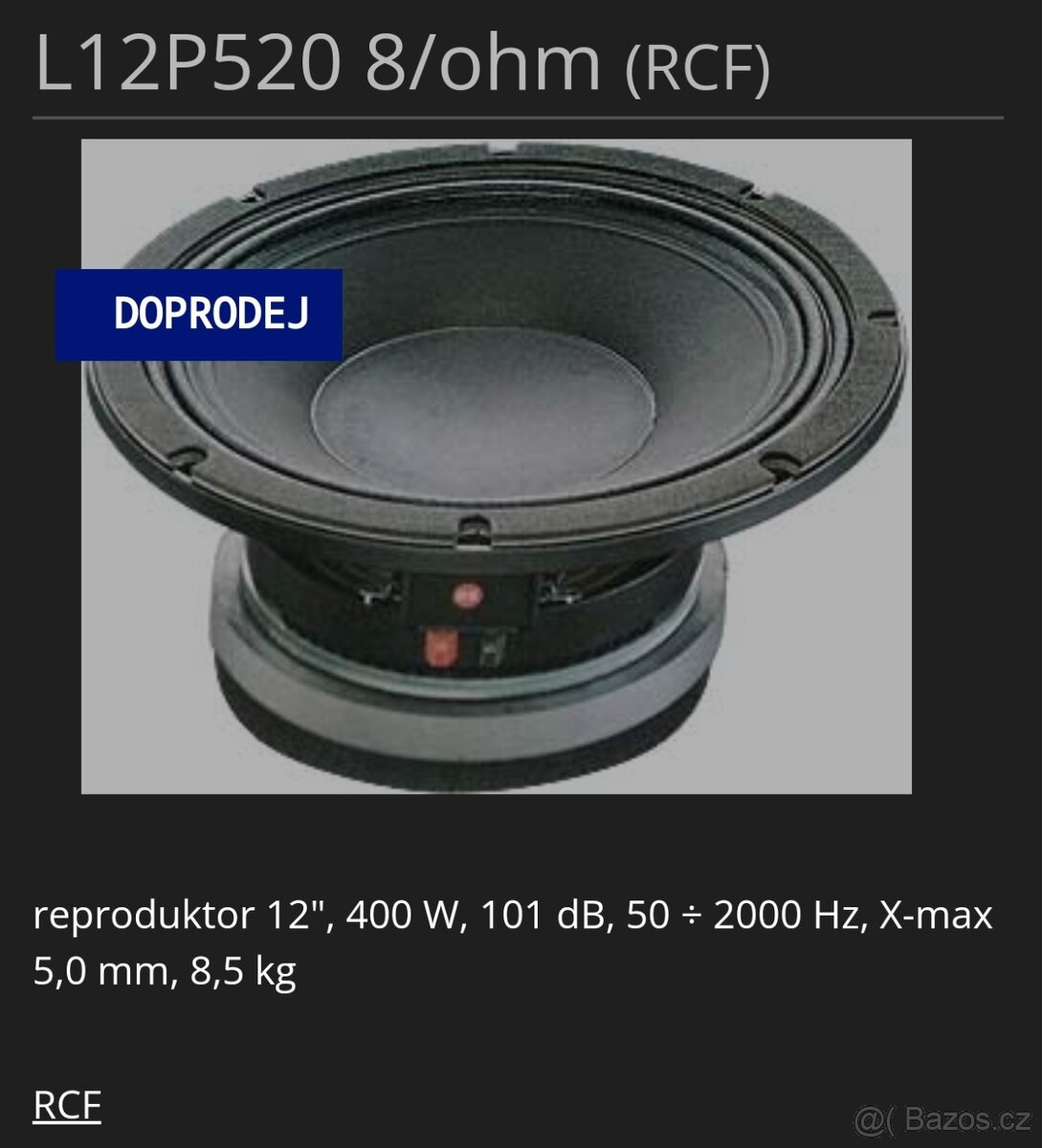 Repro RCF 12P520 - 8ohm - 2