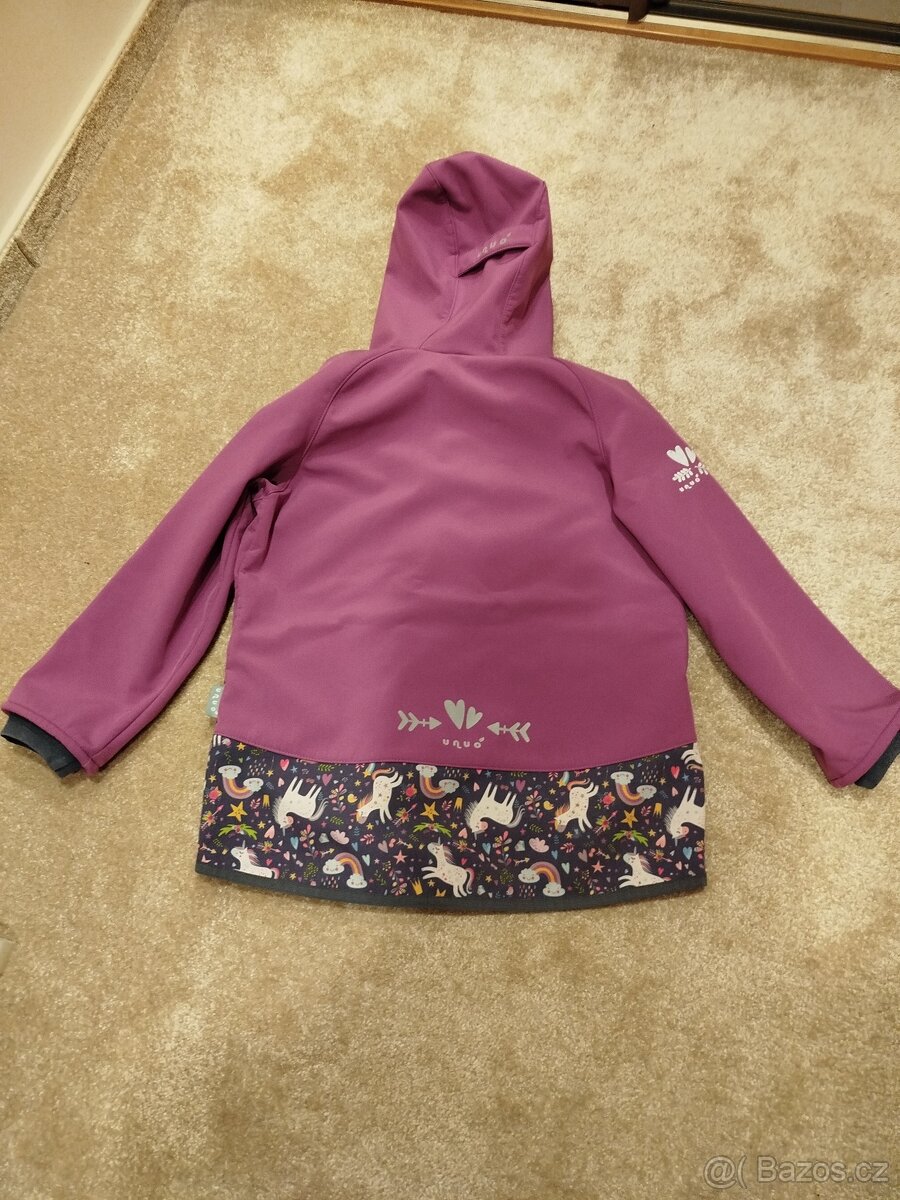 UNUO softshellová bunda jednorožci vel. 128-134 - 2