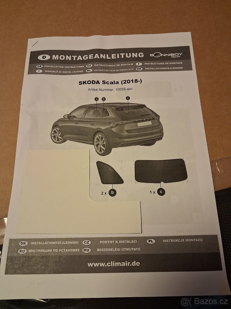 Sluneční clony originál – Škoda Scala - 2