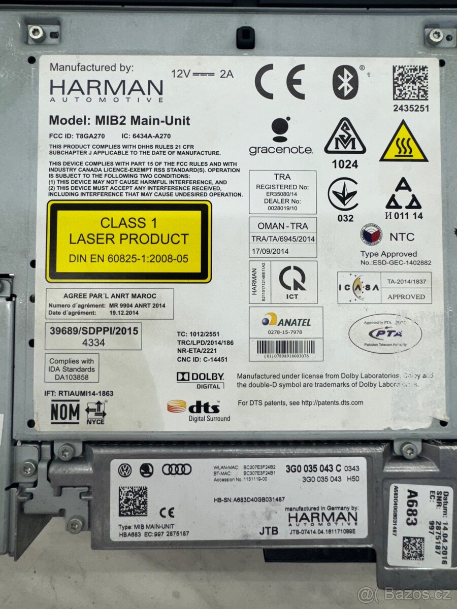Jednotka MIB2 High 3G0035044C a 3G0035043C pro VW - 2