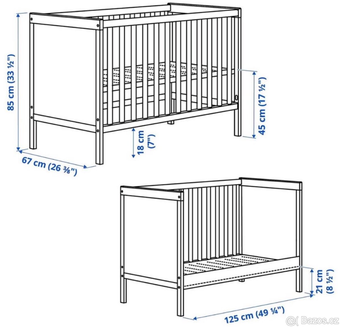 Postýlka IKEA vč. matrace - 2