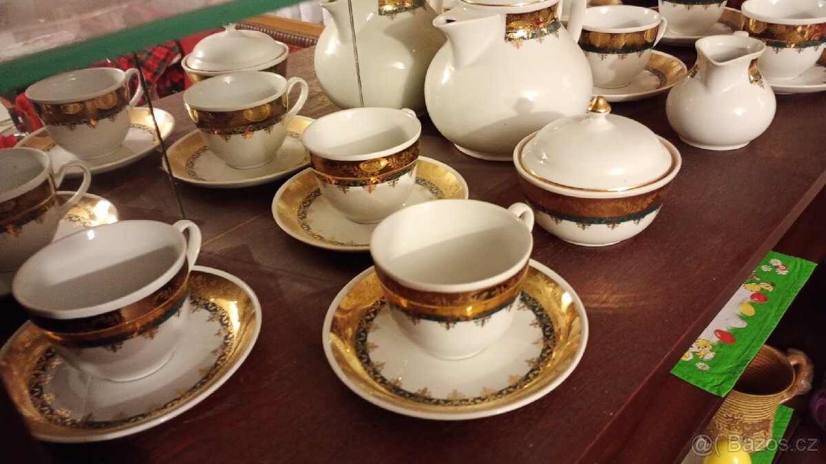 Retro porcelánová čajová sada Haas & Czjzek, závod Chodov - 2