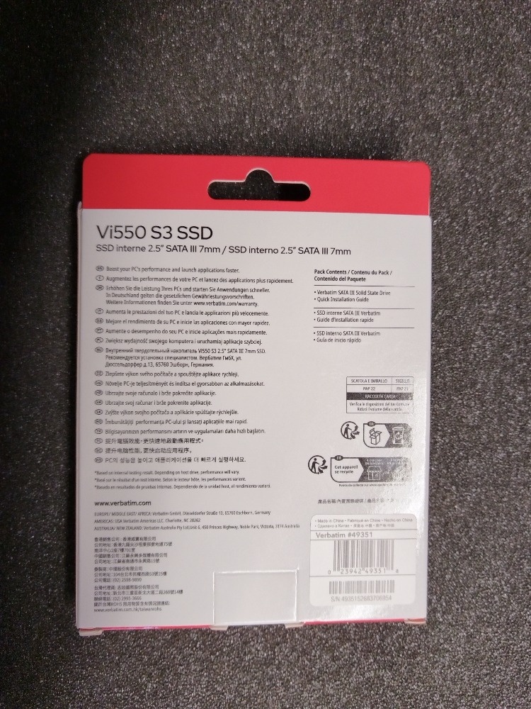 Nový Verbatim VI550 S3 2.5" SSD 256GB - 2