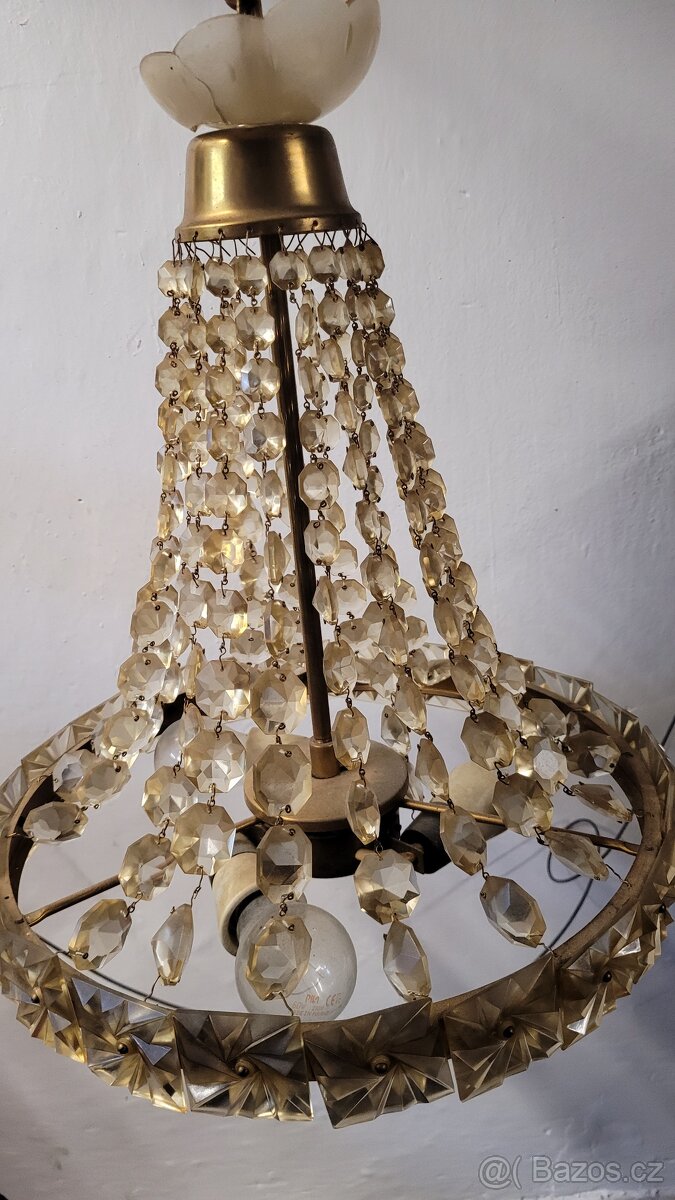 Kristalovy lustr a 2 nastenne lampy - 2