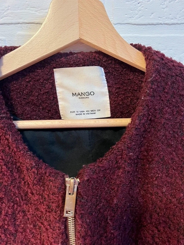 Mango bordo oversized kabát s kapsami, 36/S - 2
