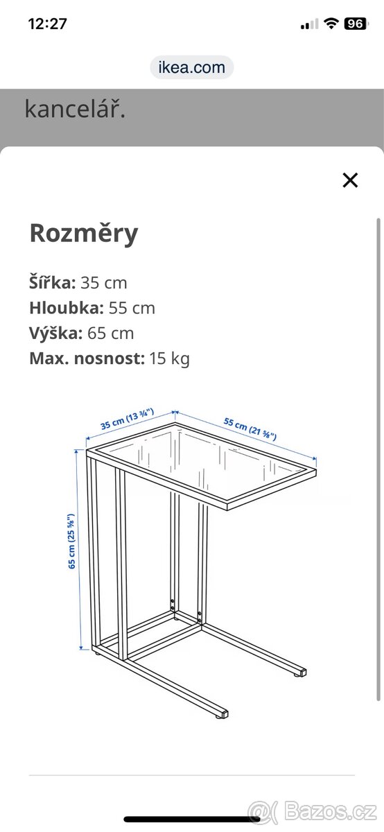 Stolek k posteli nebo pohovce - 2