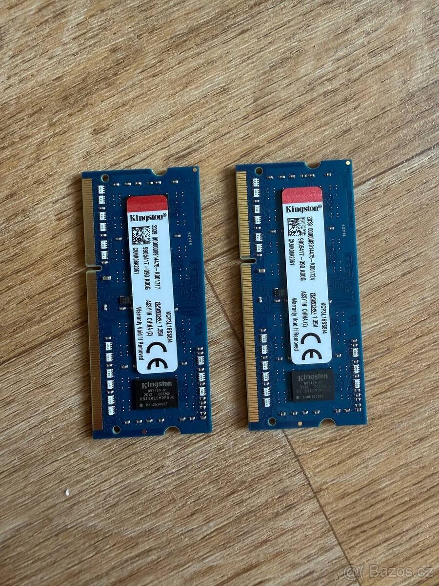 2x4GB (celkem 8GB) DDR3 1600MHz SO-DIMM pro notebook - 2