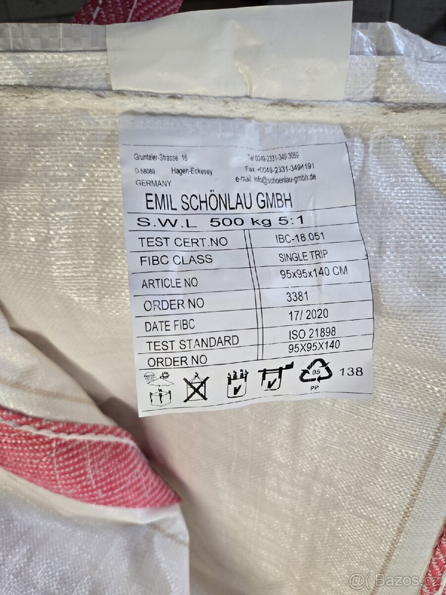 Prodám bigbag 95 x 95 x 140 cm - 2