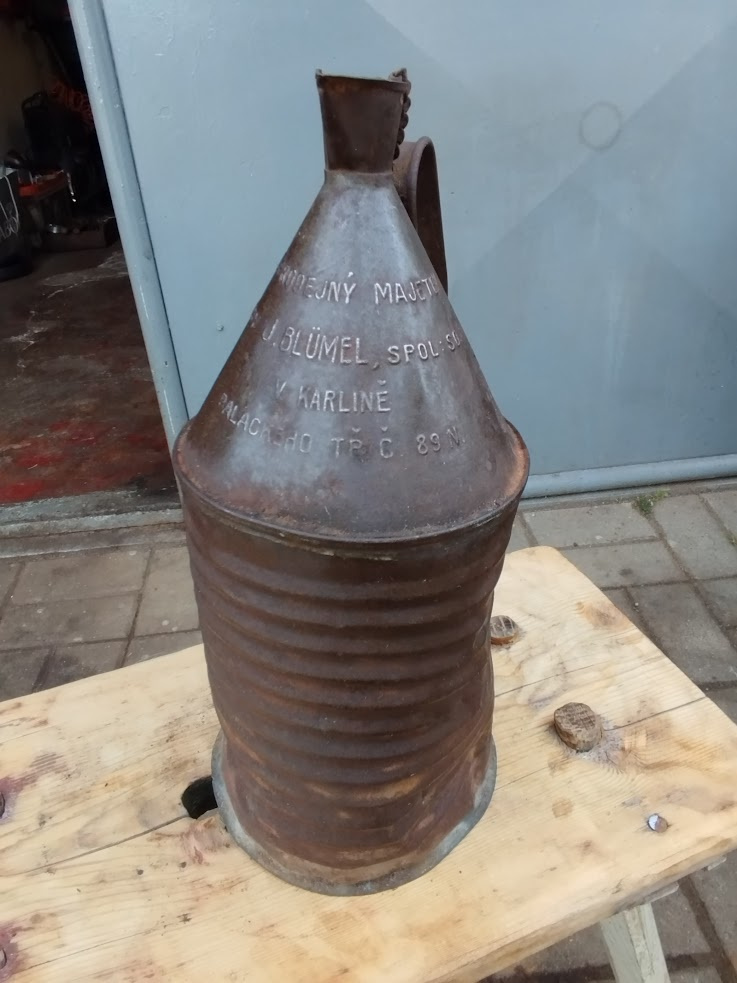 nádoba na petrolej/benzín - první republika - Blumel - 2