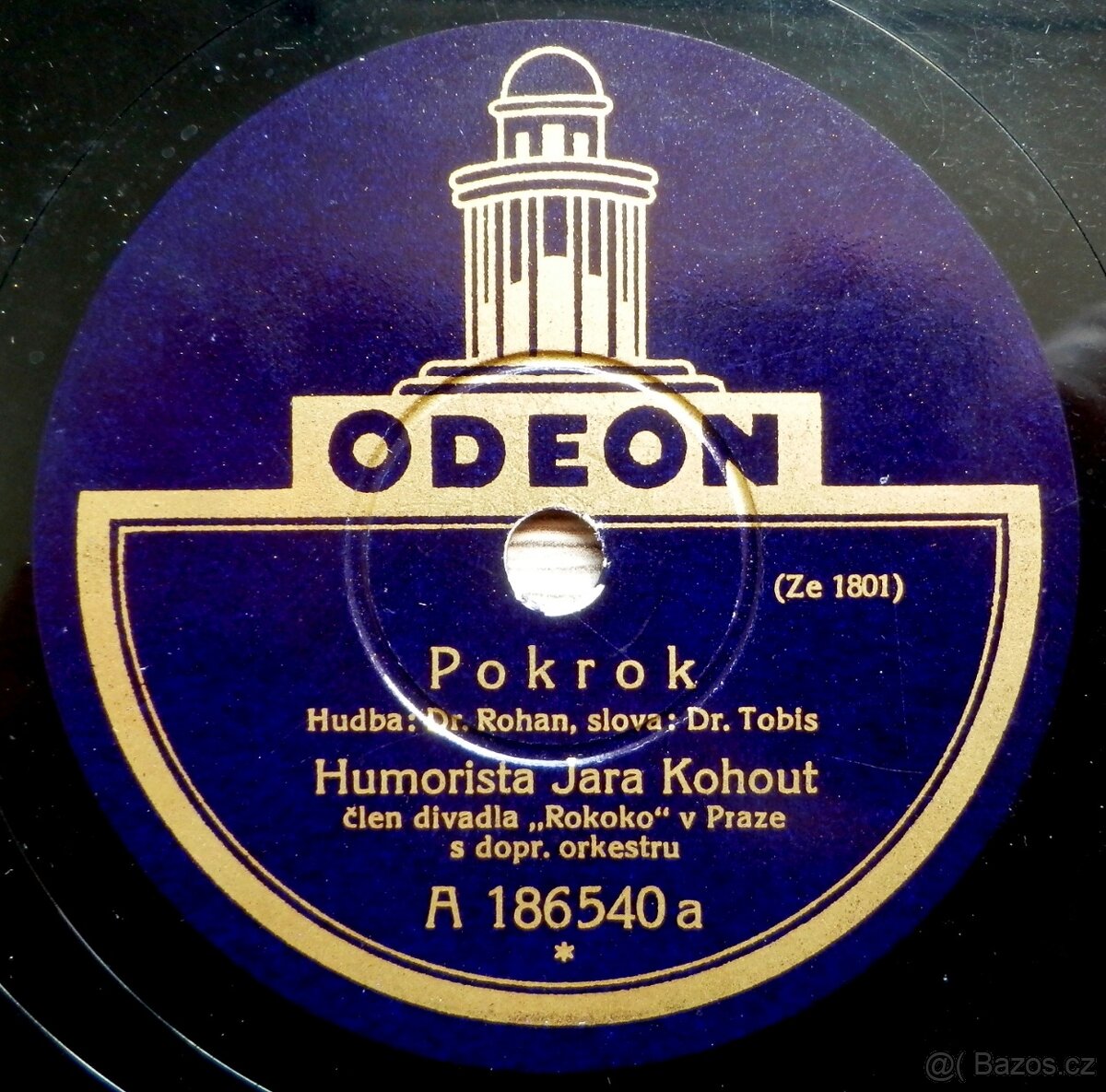 Jára Kohout – starožitná šelaková gramodeska z roku 1928 - 2
