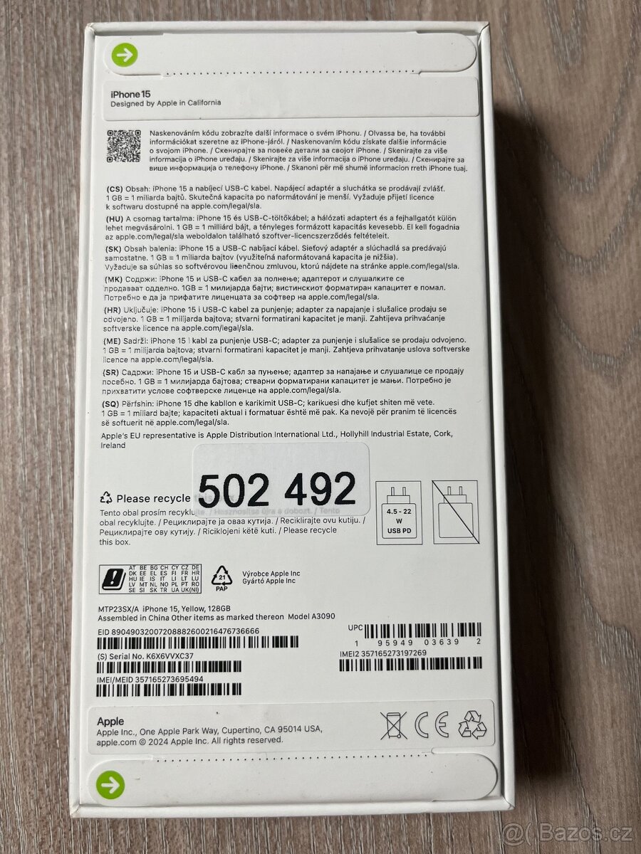 IPhone 15 128gb nový nerozbalený - 2