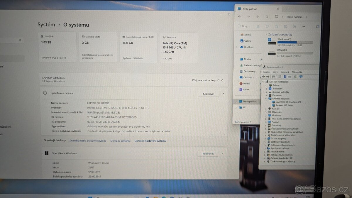 HP Laptop 14" FHD Intel i5 16GB 128GB SSD + 1TB HDD R530 W1 - 2
