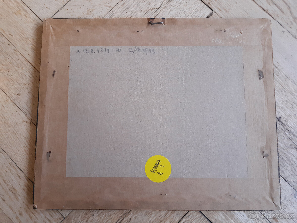 Litografie obraz Jaroslav Grus - z roku úmrtí - 2