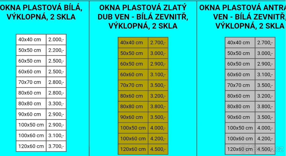 Okno plastové výklopné - 2