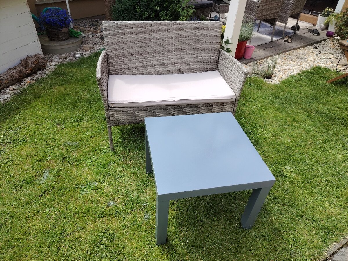 Polyratanová sedačka se stolkem - 2