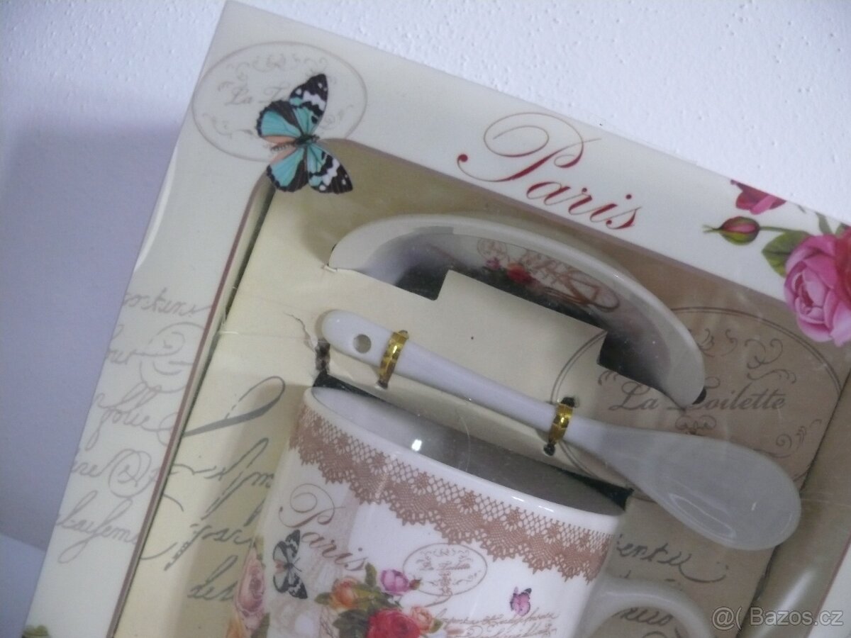 Nová sada hrnek, podšálek, lžička Paříž - 2