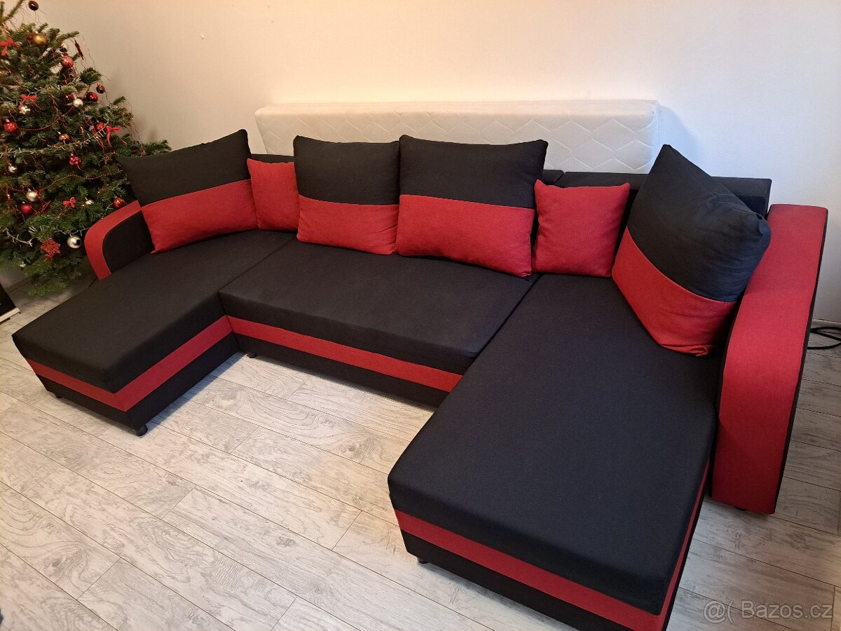 Velká rohová rozkládací sedací souprava - 2