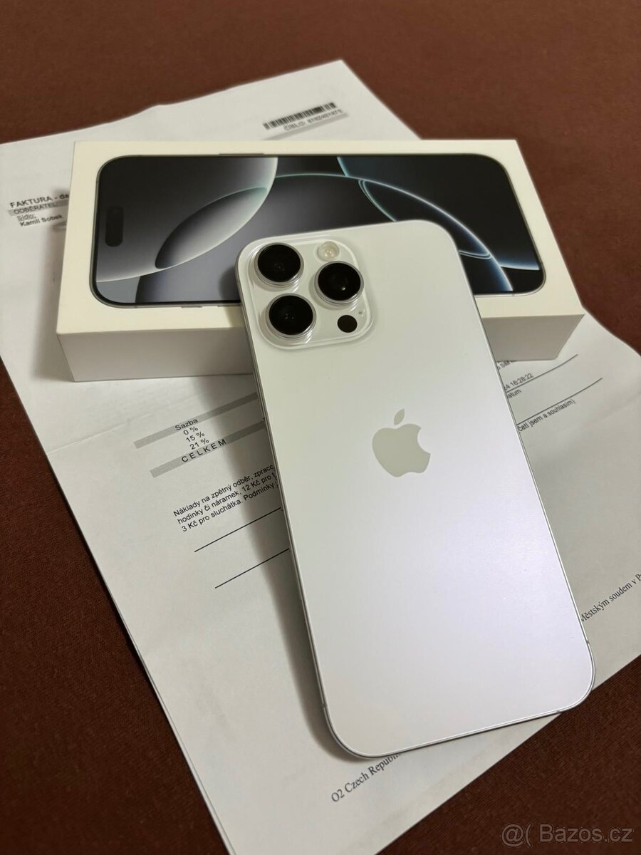 IPhone 16 pro max 512Gb bílý záruka - 2