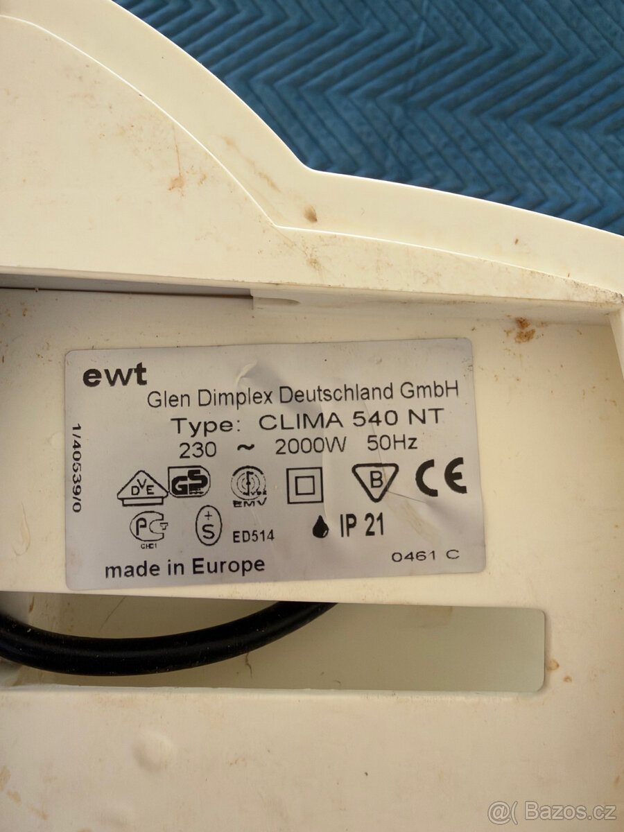 Teplovzdušný ventilátor / ohřívač EWT CLIMA 540 NT – 2000W - 2