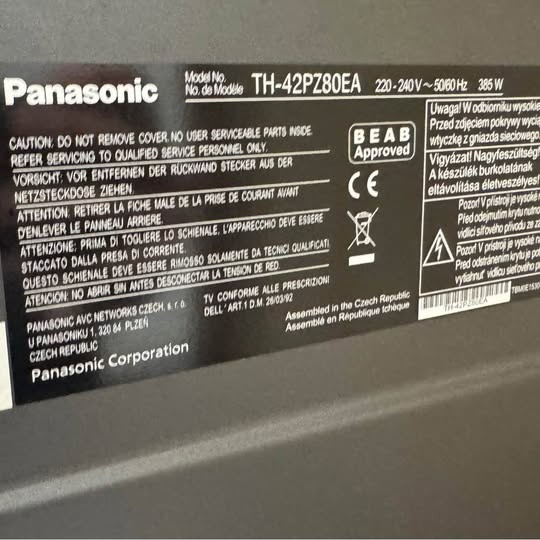 Panasonic th-42pz80ea – 42” plazmová televize (plně funkční) - 2