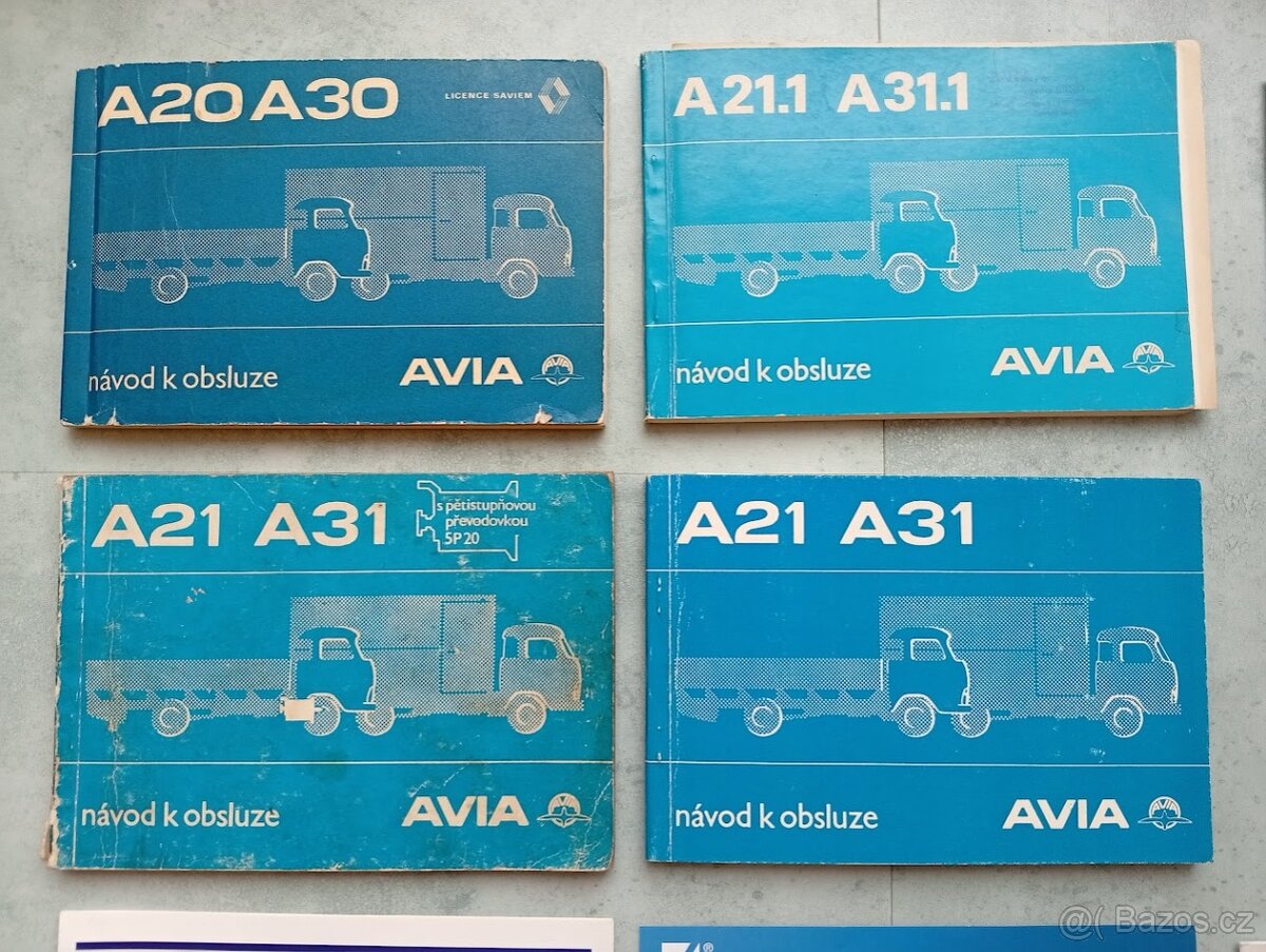 Avia 20, 30, 21, 31, 21.1, 31.1, 60, 75 - dokumentace - 2