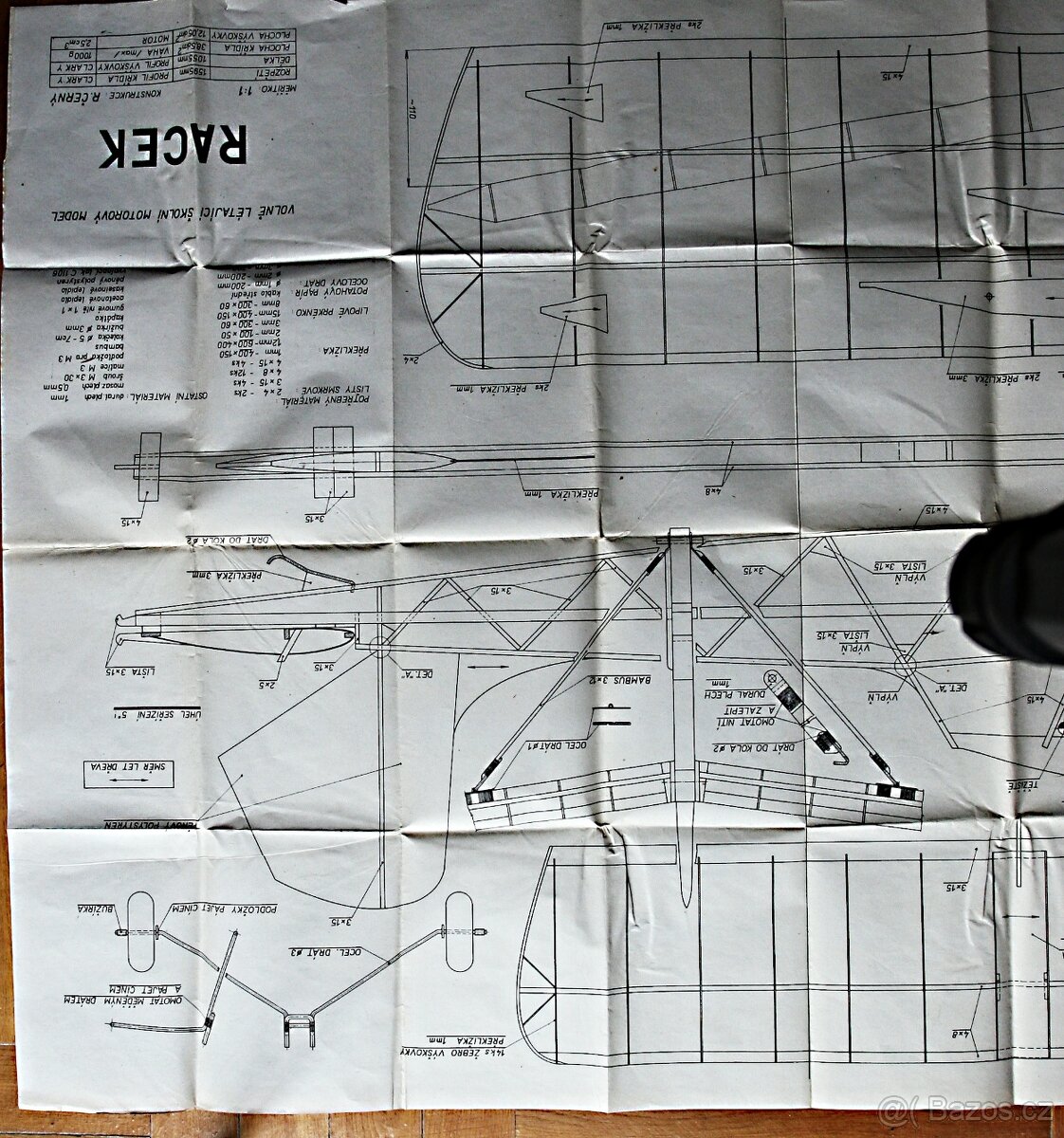 Prodám plánek letadla Racek - 2