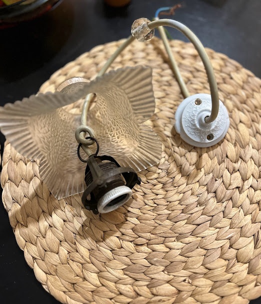 Retro skleněný lustr - 2