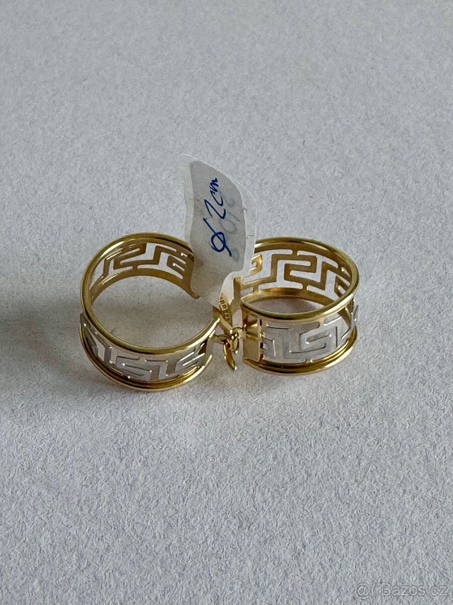 Zlaté náušnice 14K, 5,0 g, průměr 2 cm - 2