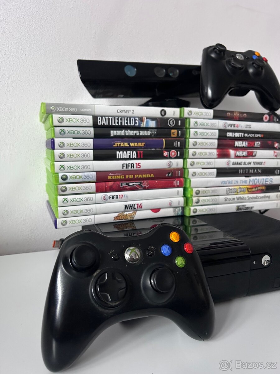 Xbox 360 + Kinect + 2 Ovladače + 13 Dětských her + Flash - 2