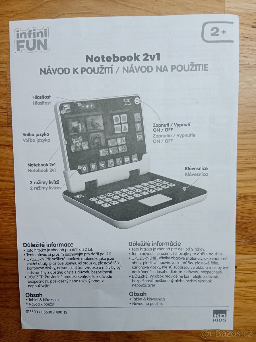 Notebook 2v1 pro nejmenší, od 2+ - 2