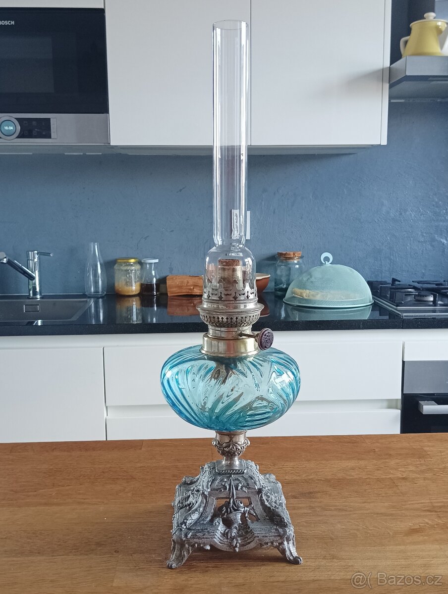 SECESE/ART NOUVEAU STAROŽITNÁ PETROLEJKA HASAG, FRANCIE 1900 - 2