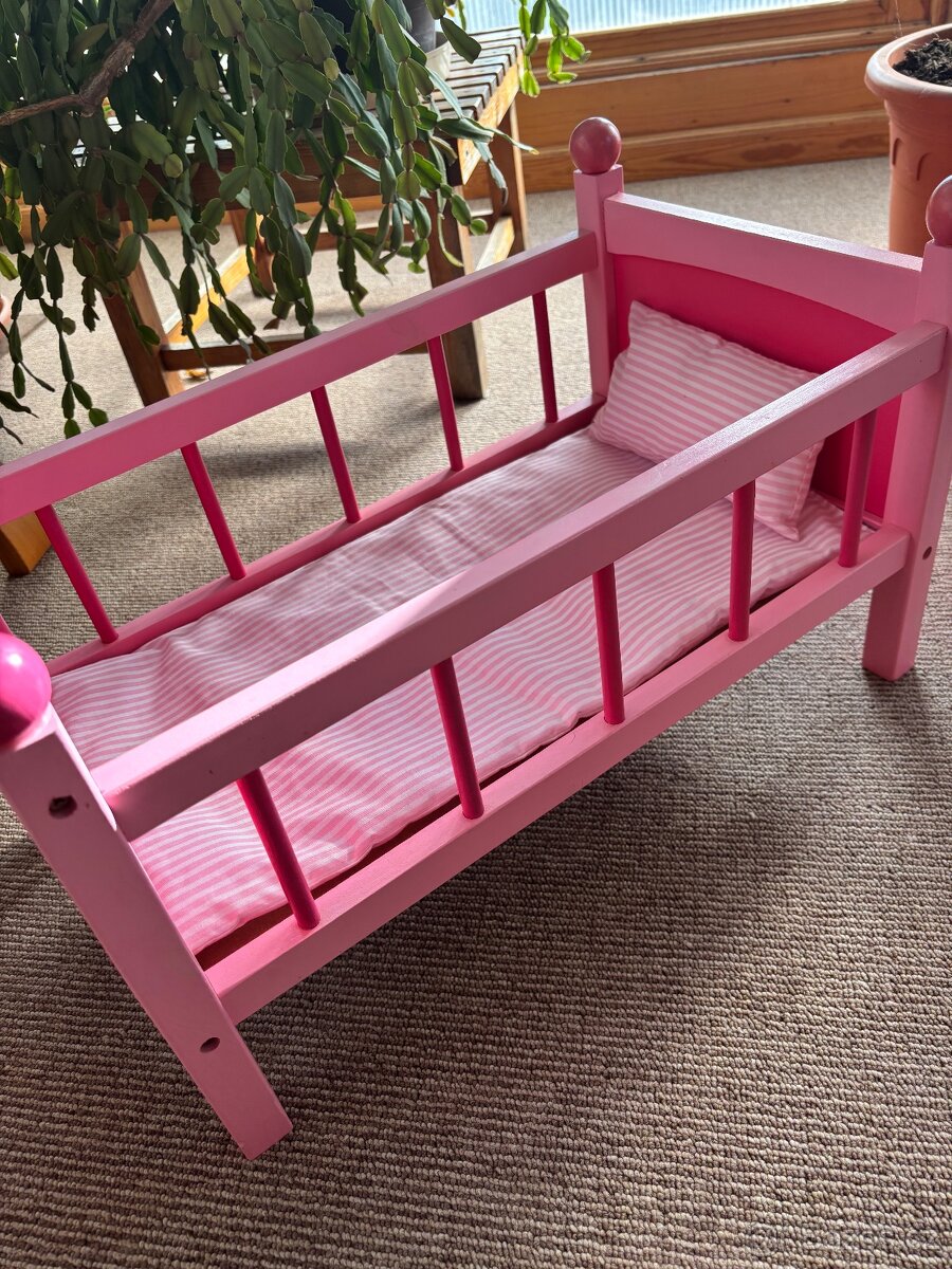 Postýlka pro panenky-drevena 50cm - 2