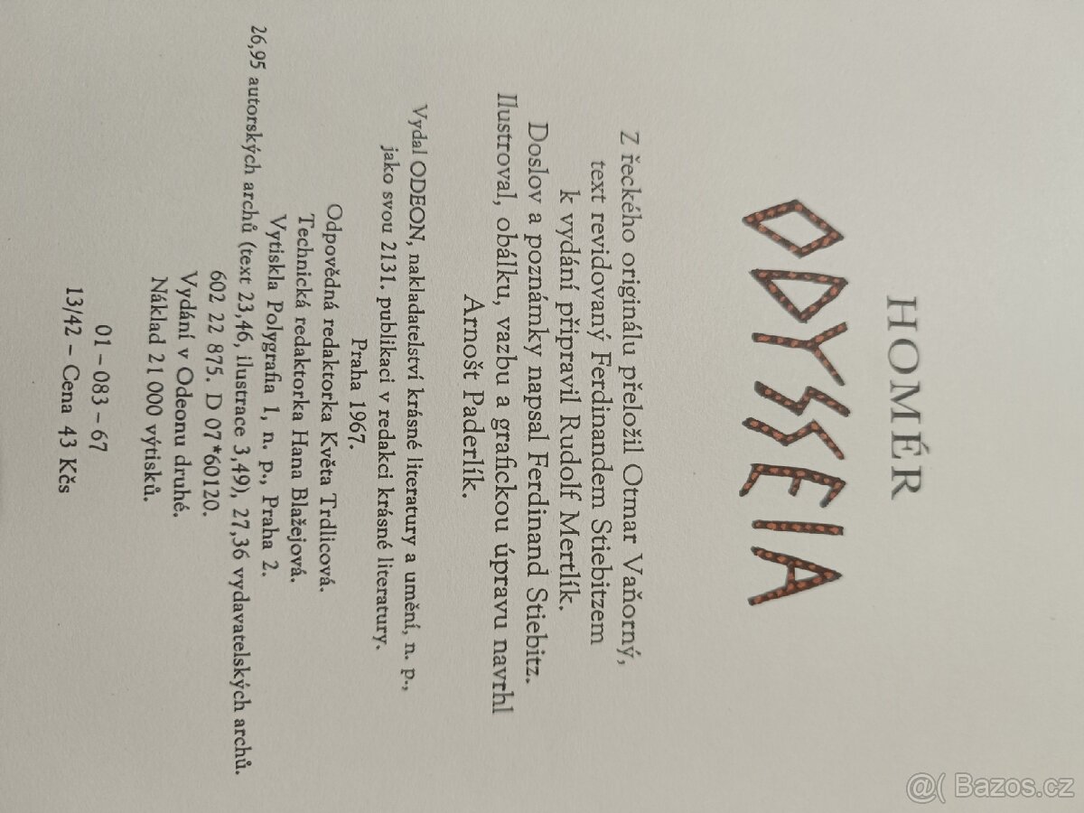 Homer Odysseia - zachovala skvělá kniha - 2