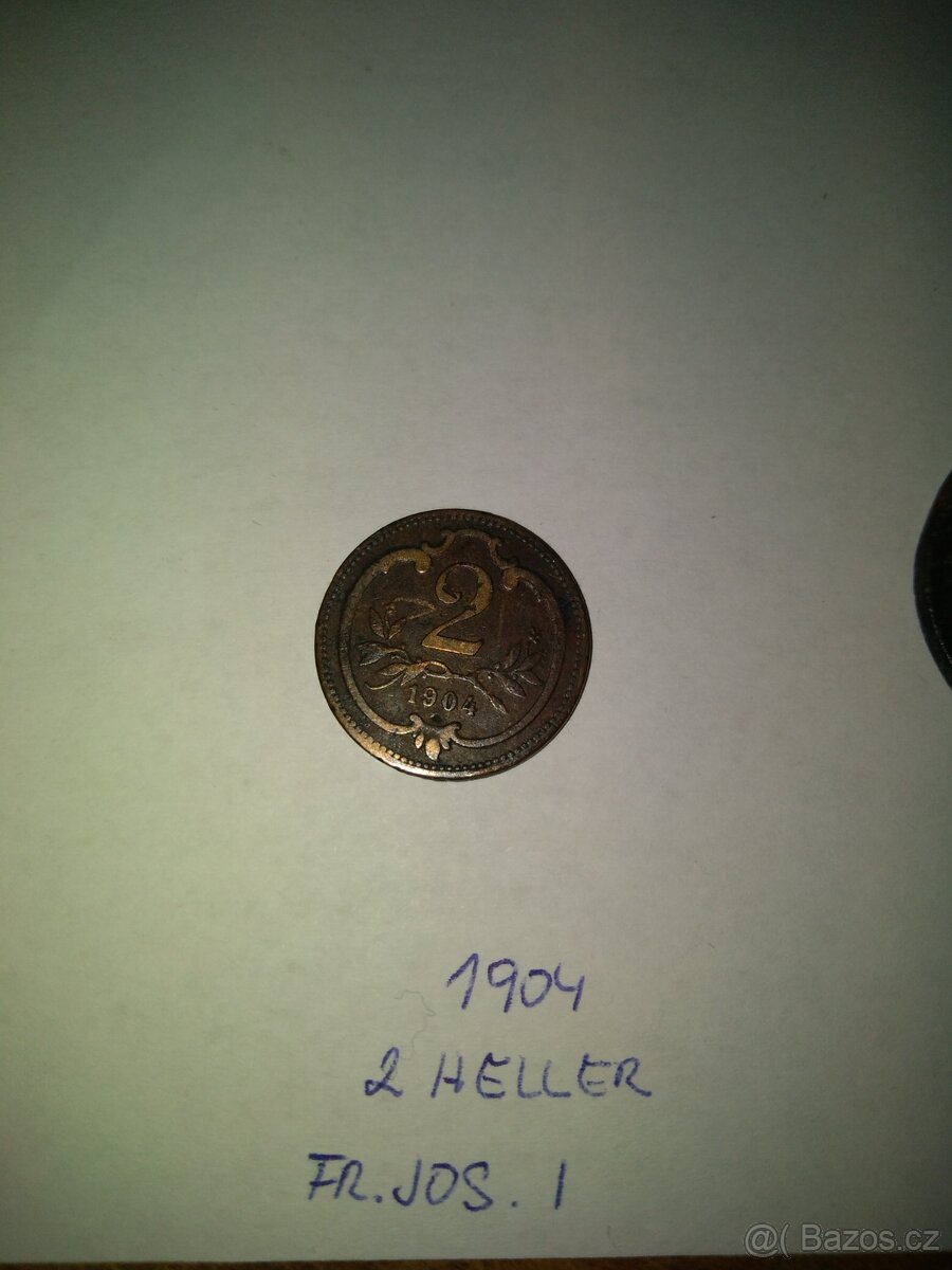 Stará mince 2 heller františek josef I 1904 - 2