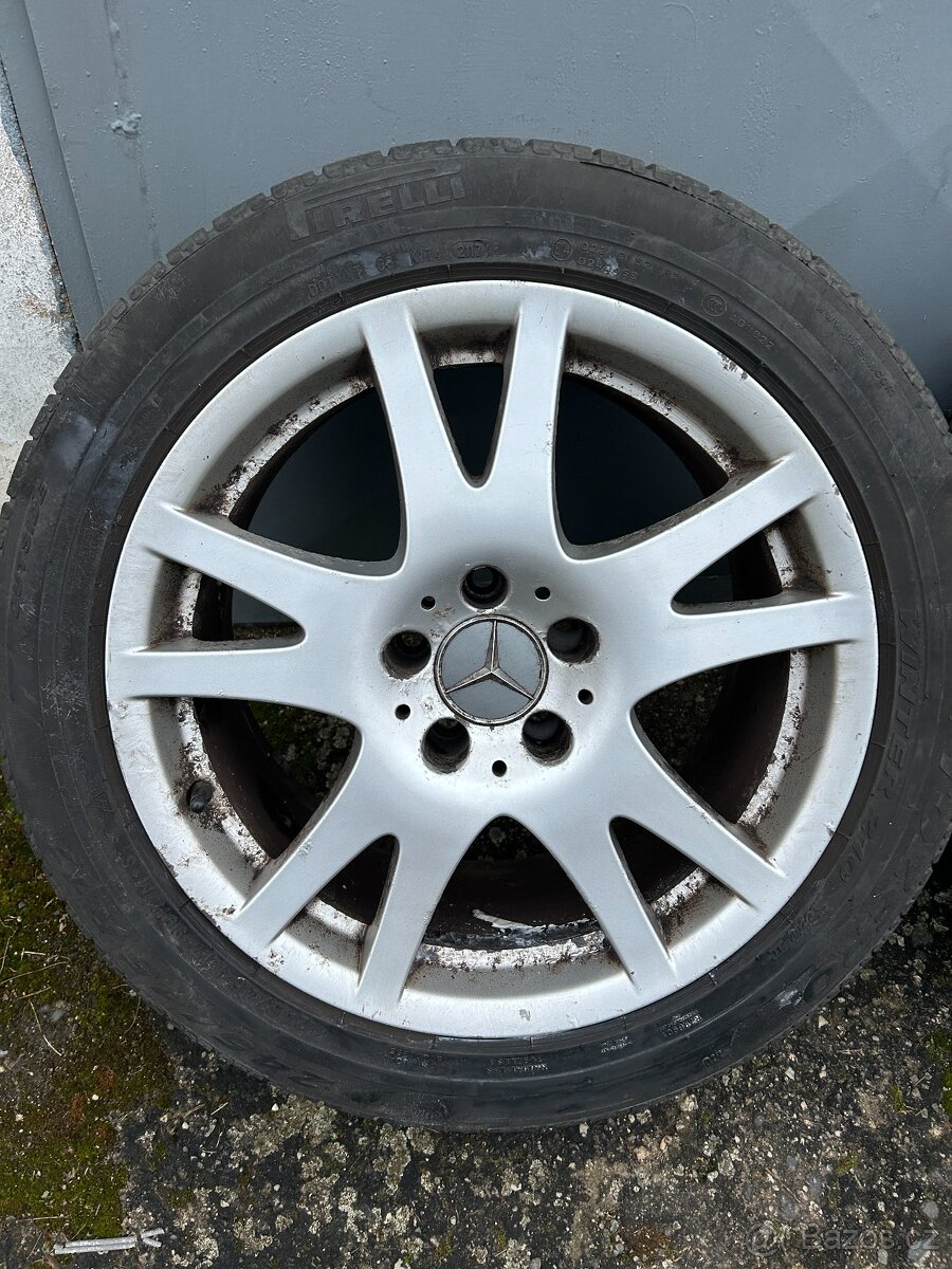 Alu kola R17 5x112 Mercedes + zimní pneu 245/45/17 - 2