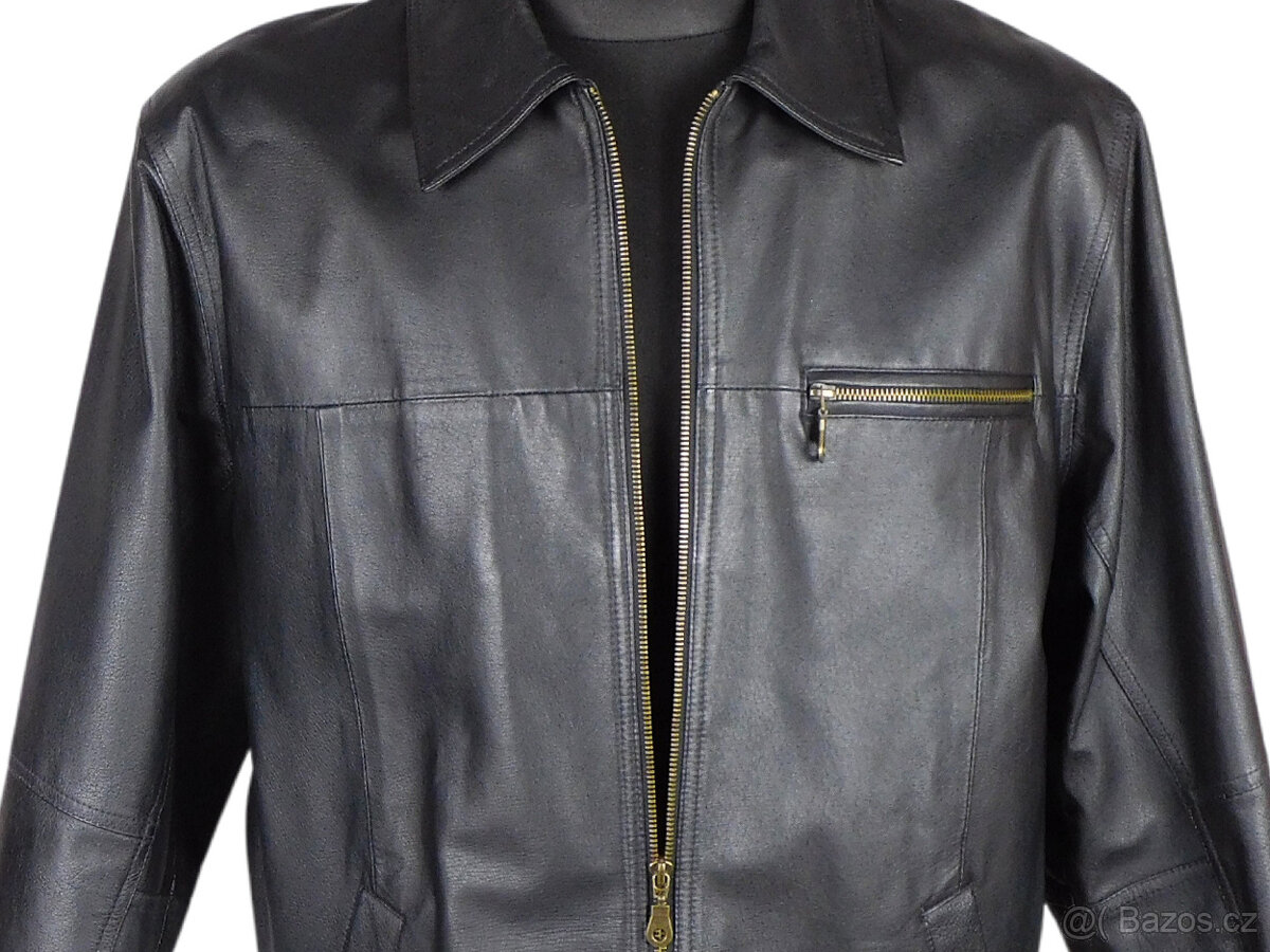 KOŽENÁ pánská černá bunda na zip EXPLORER vel. M - 2