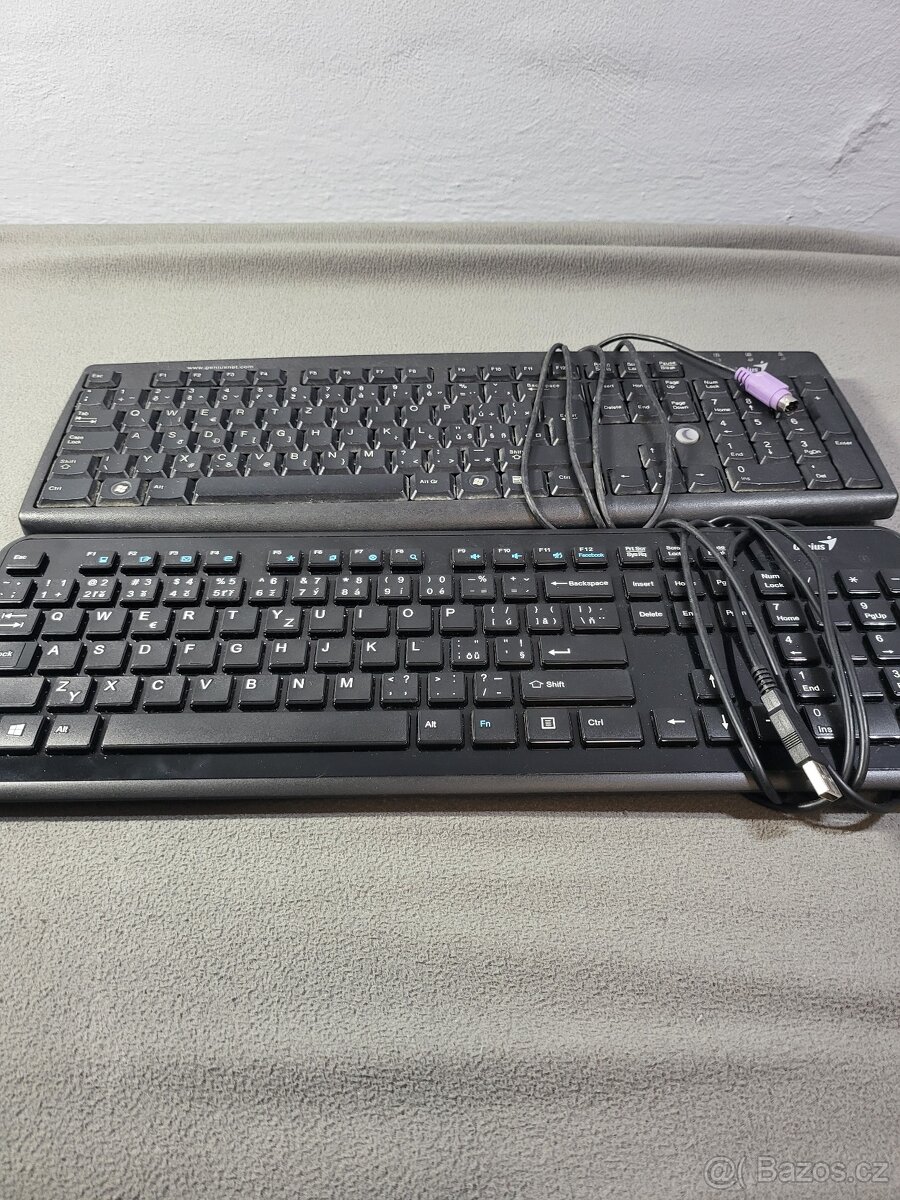 2× drátová klávesnice Genius – USB a PS 2 připojení - 2