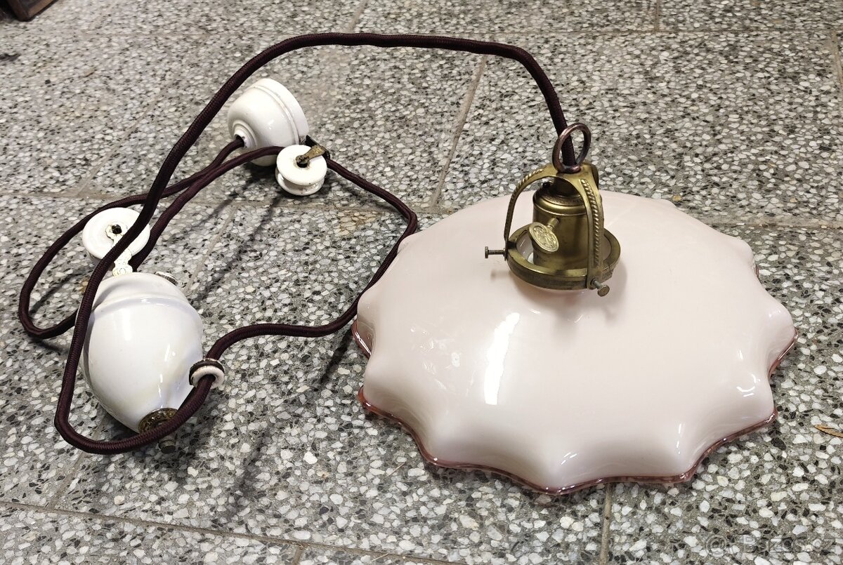 krásný starožitný kompletní stahovací lustr 2 - 2