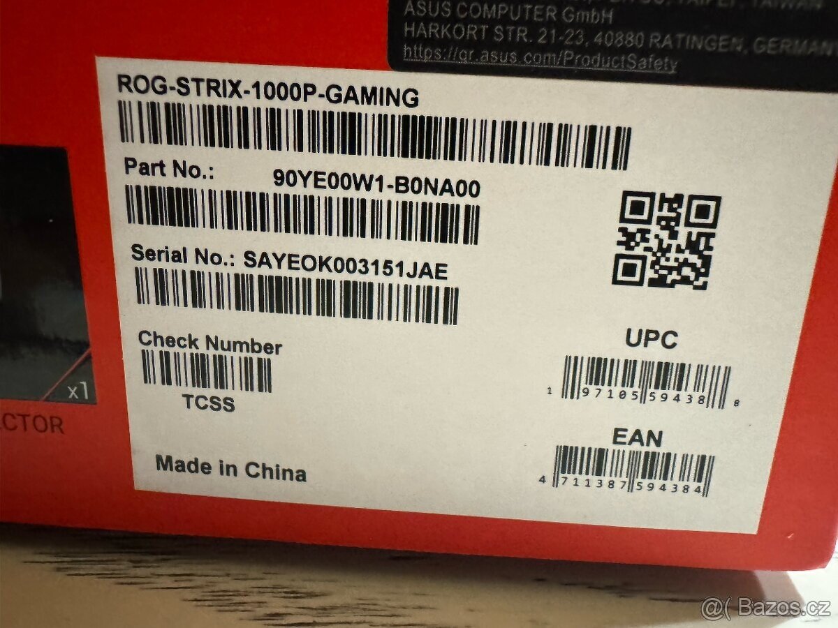 ASUS ROG STRIX 1000W PLATINUM záruka 1/2035 - 2